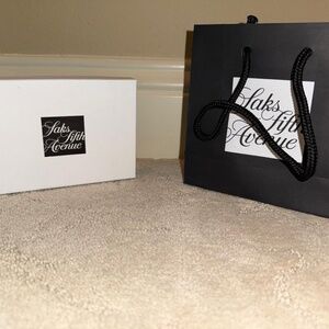 BRAND NEW Saks Fifth Avenue small shopping bag and gift card box